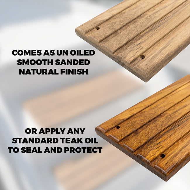 11-1/2" Medium Premium Grade Teak Deck Step