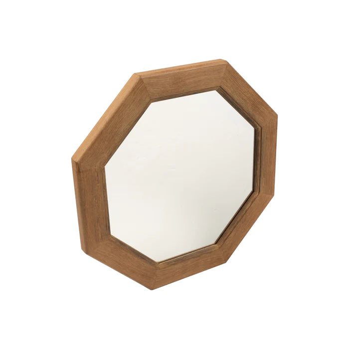 7" Premium Grade Teak Small Octagonal Mirror