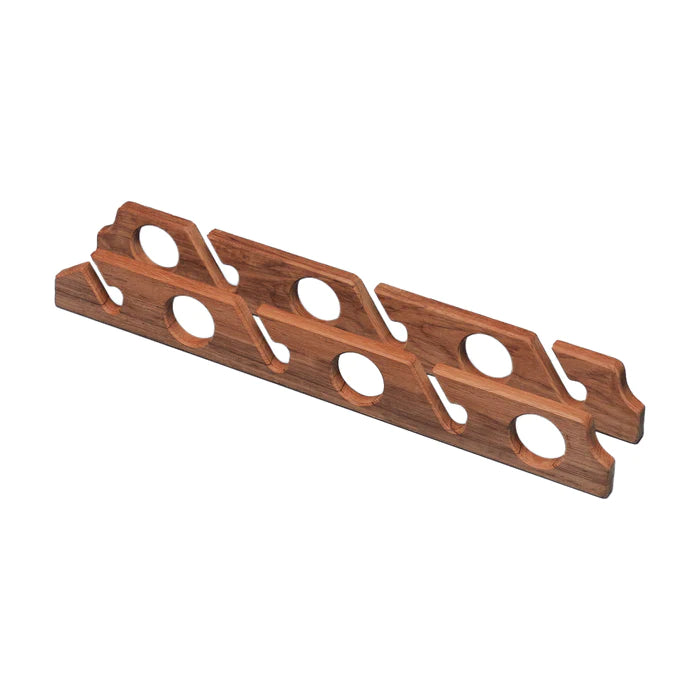 22-1/2" Premium Grade Teak Six-Rod Rod Storage Rack