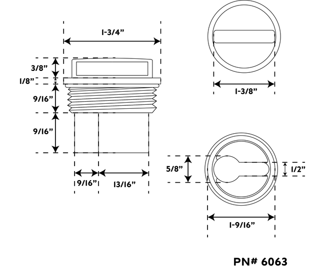 Replacement Pull-Up Threaded Cap with Chain