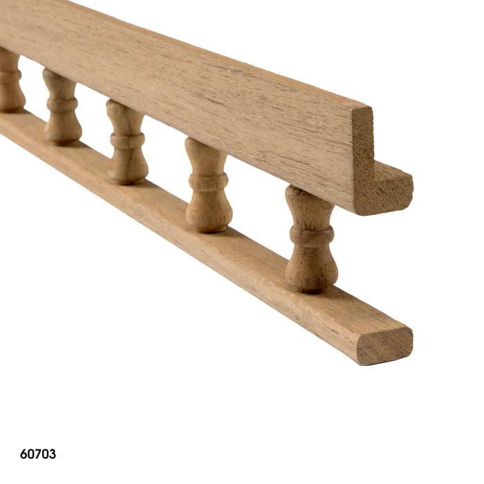 Whitecap Solid Teak Handrail With 4 Loops - 43" Long Marine & RV Boating Accessory, Water-Resistant