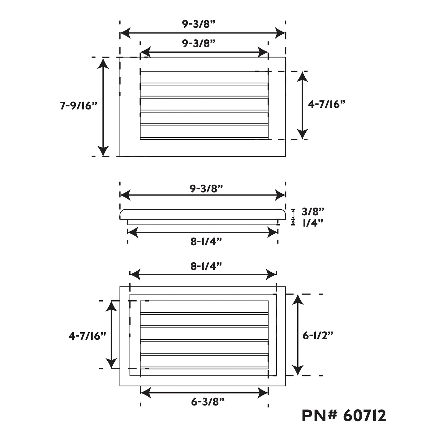 7-1/2" Premium Grade Teak Louvered Insert