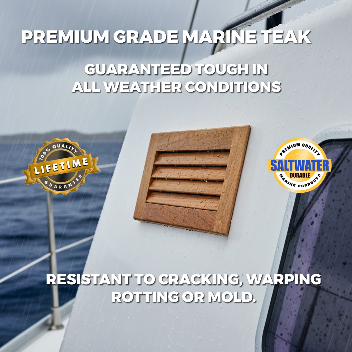 6-3/8" Premium Grade Teak Louvered Insert