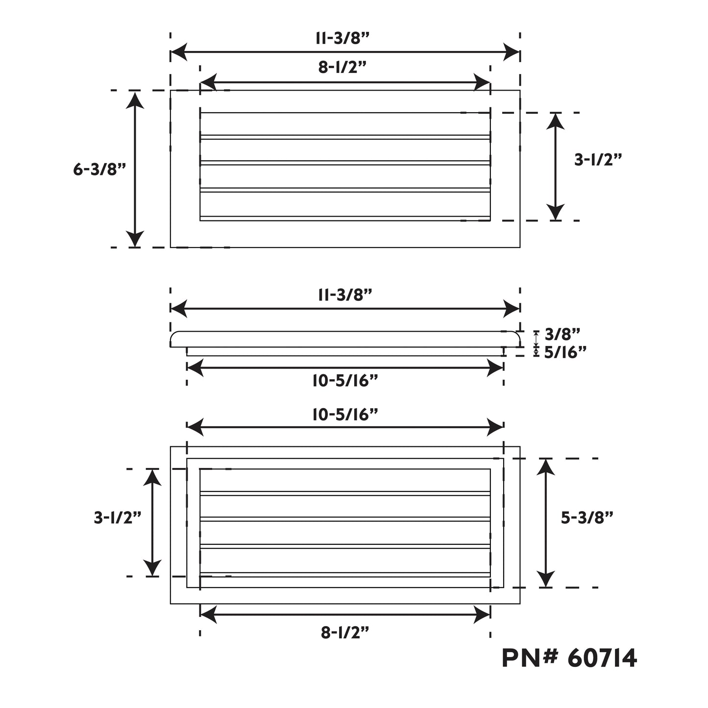 6-3/8" Premium Grade Teak Louvered Insert