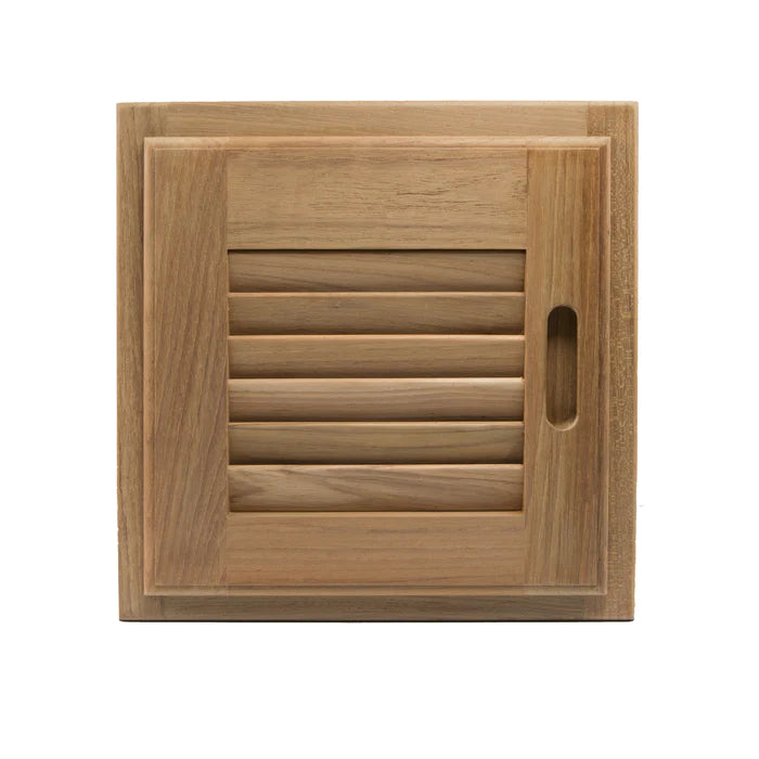 12" Premium Grade Teak Left-Handed Louvered Door & Frame