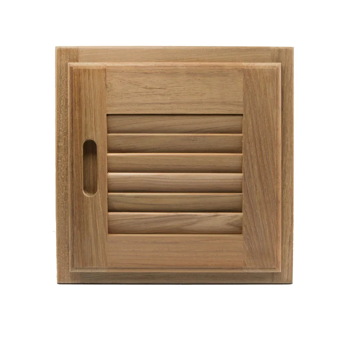 12" Premium Grade Teak Right-Handed Louvered Door & Frame