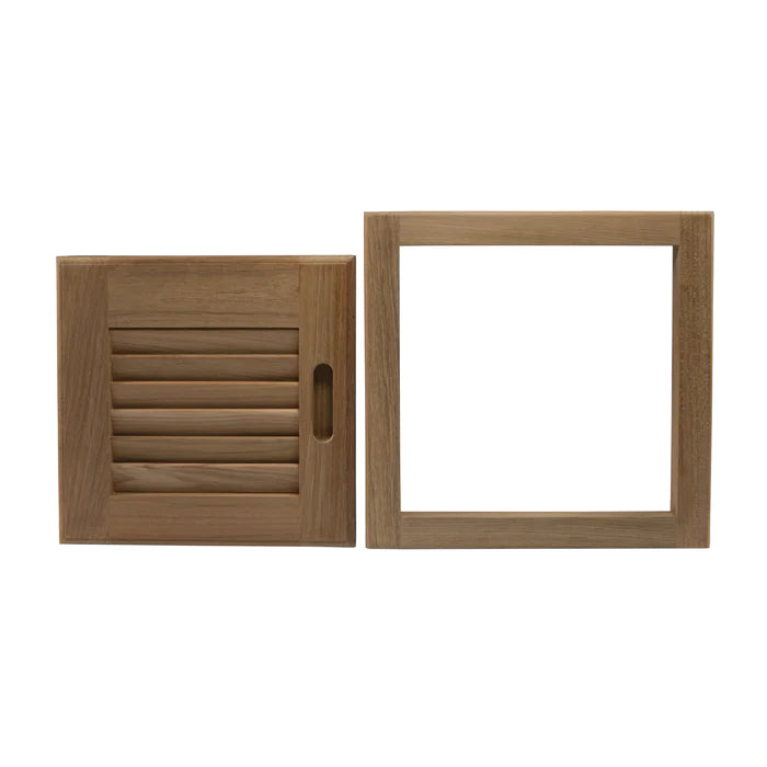 12" Premium Grade Teak Left-Handed Louvered Door & Frame