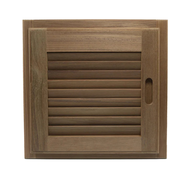15" Premium Grade Teak Left-Handed Louvered Door & Frame