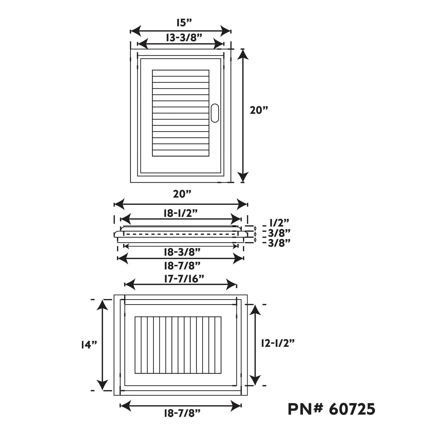 20" Premium Grade Teak Left-Handed Louvered Door & Frame
