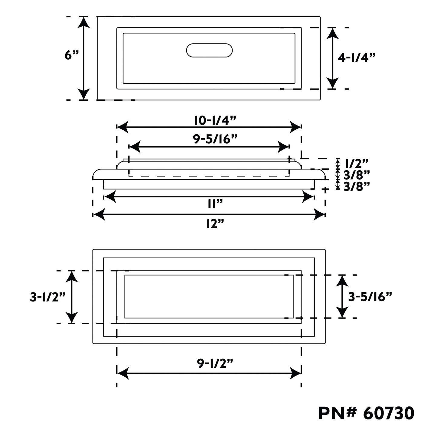 12" Drawer/ Door Front & Frame