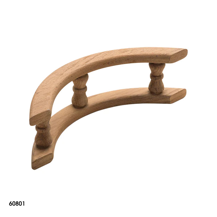 2-9/16" x 8" 90° Premium Grade Teak Standard Pin Rail Corner