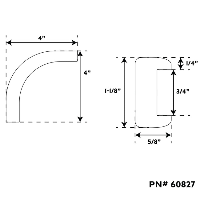 3/4" Premium Grade Teak Track Outside Corner Bulkhead Molding
