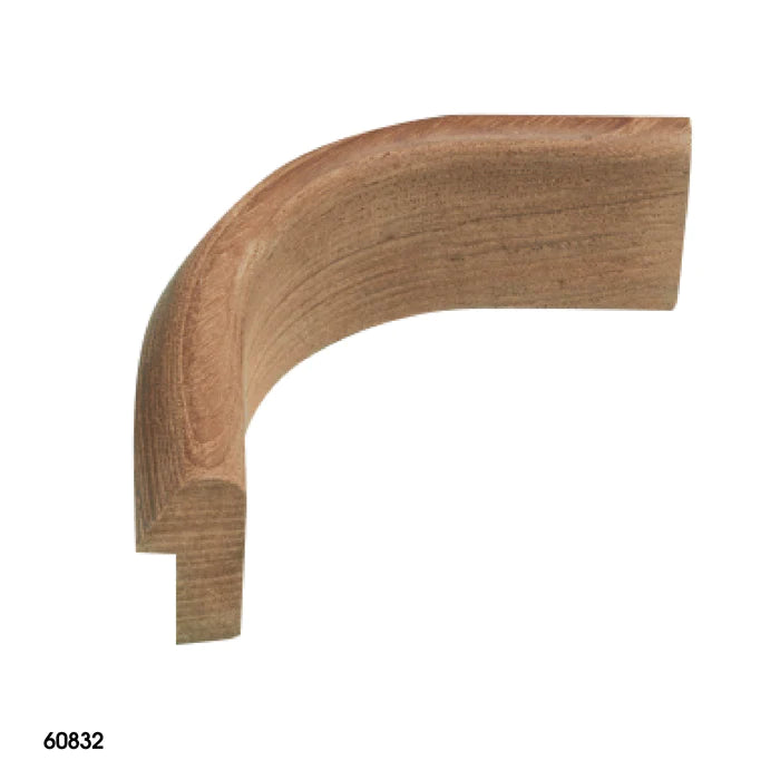 1-3/4" Inside Radius Premium Grade Teak Inside Corner Rail Molding