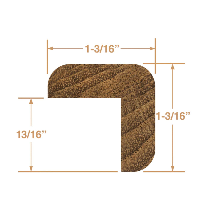 5' Premium Grade Teak Large L Molding