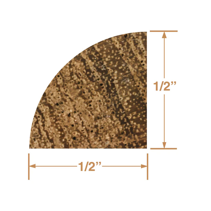 5' Premium Grade Teak Small Quarter Round Molding
