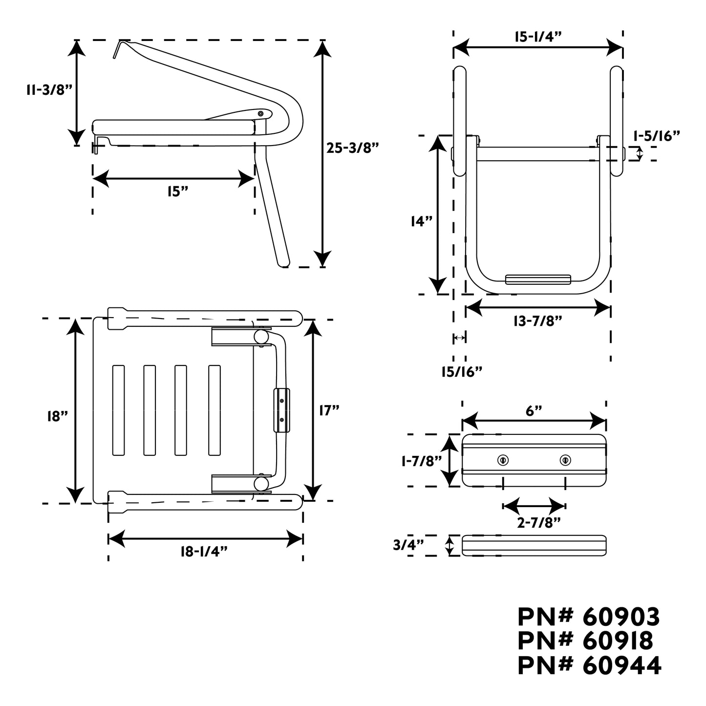 Inboard /Outboard Teak Swim Platforms with Ladder and Mounting Hardware