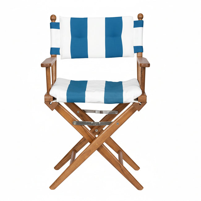 Premium Grade Teak Newport Folding Director's Chair with Cabana Regatta Sunbrella® Fabric Seat Cushions
