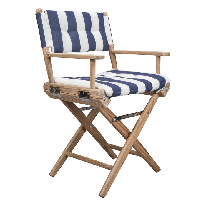Director's Chair with Navy/White Cushions
