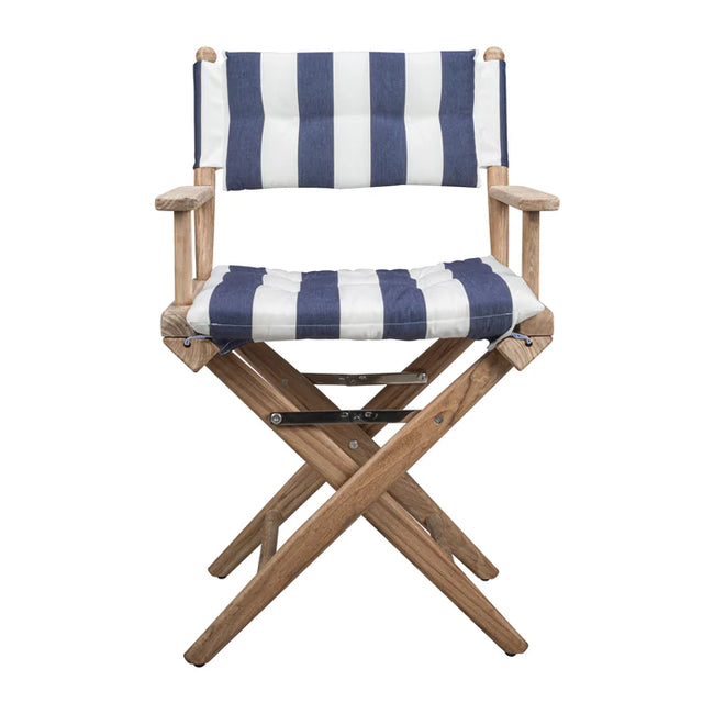 Director's Chair with Navy/White Cushions