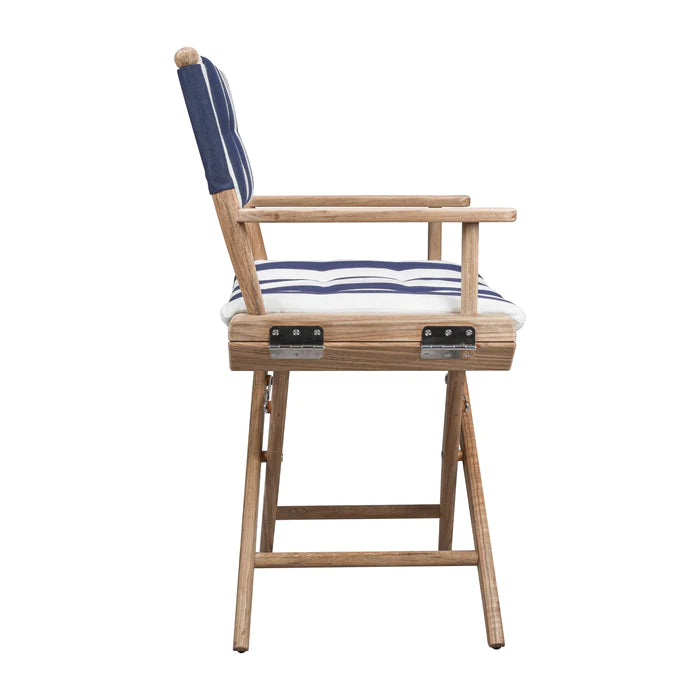 Director's Chair with Navy/White Cushions