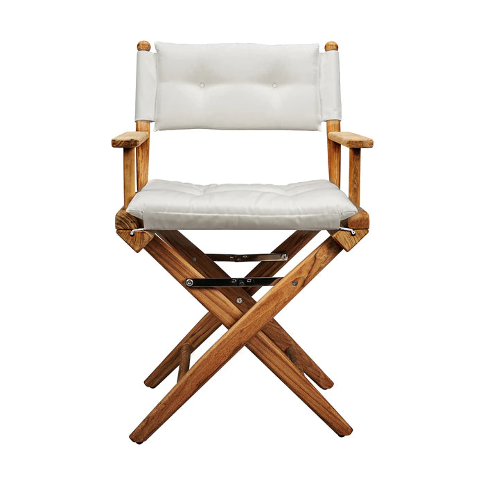 Oiled Finish Director's Chair with Creme Cushions