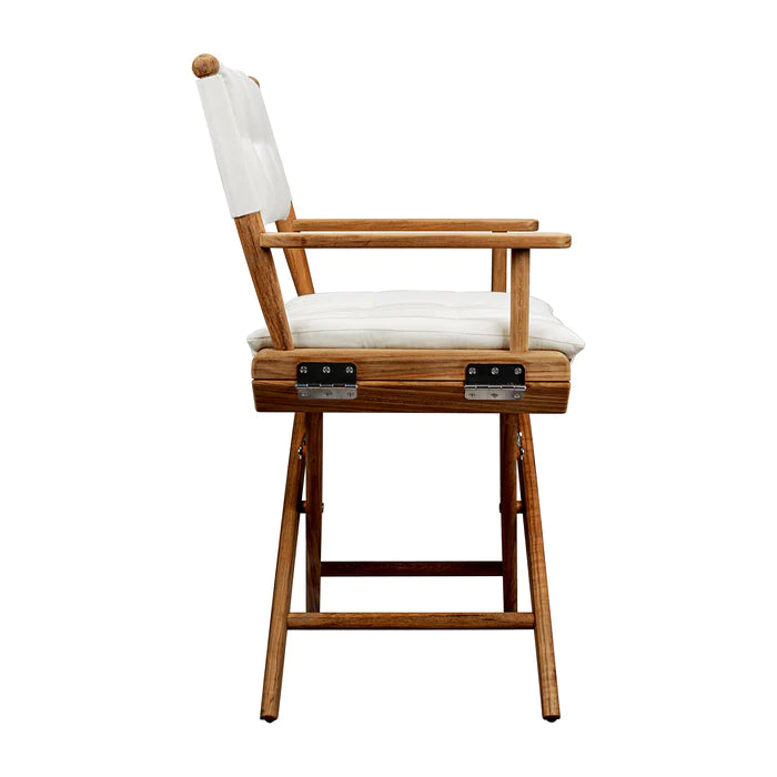 Oiled Finish Director's Chair with Creme Cushions