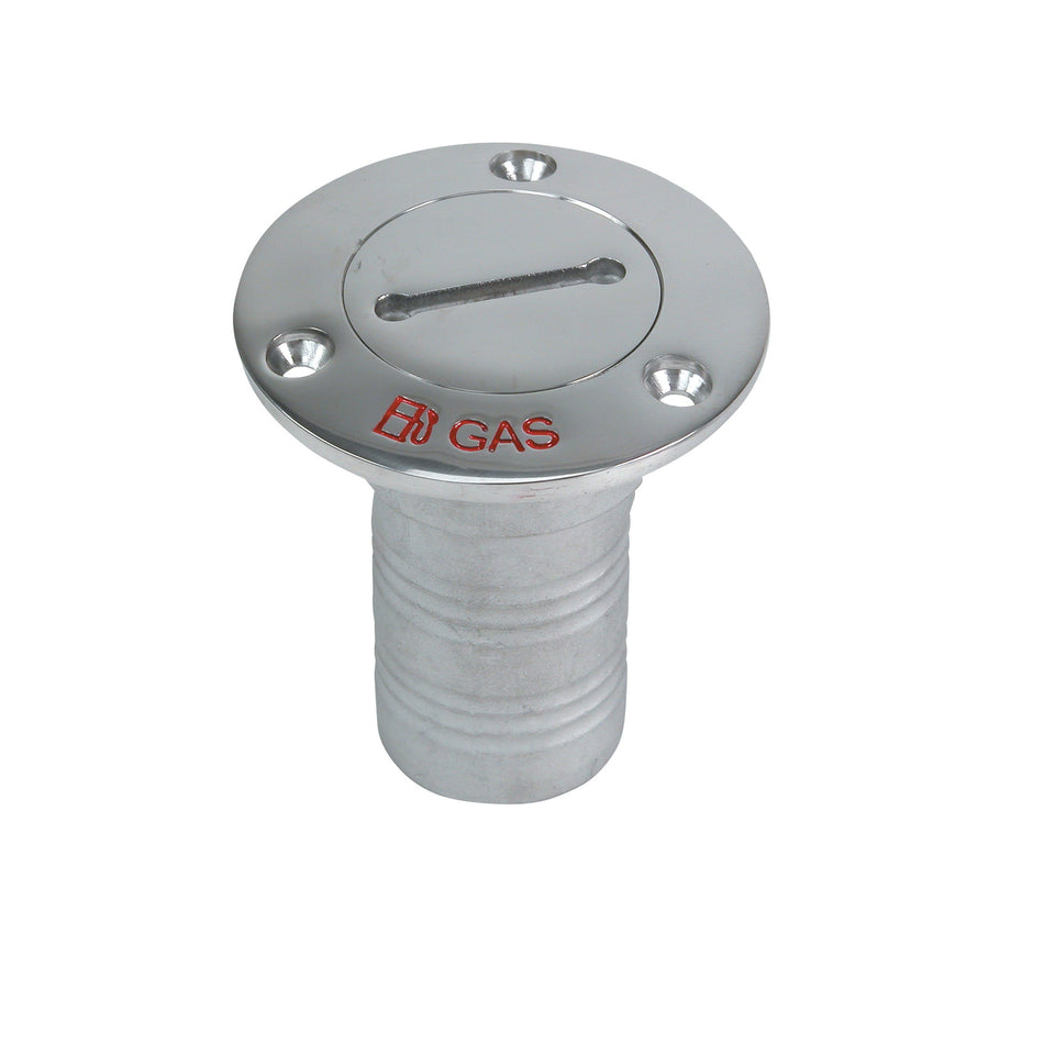 90° 316 Stainless Steel Hose Deck Fill with Key and 2" Hose (Gas)