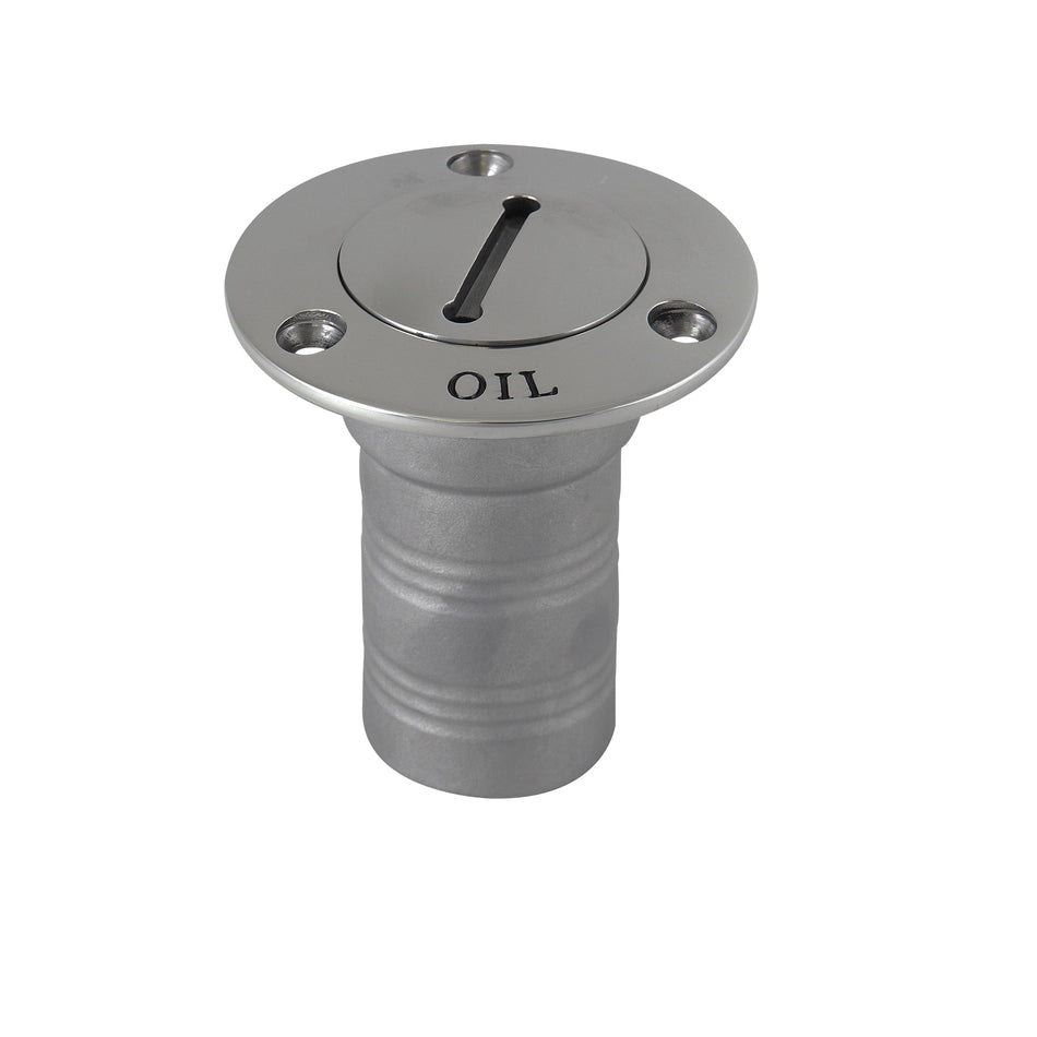 90° 316 Stainless Steel Hose Deck Fill with Key (Oil)