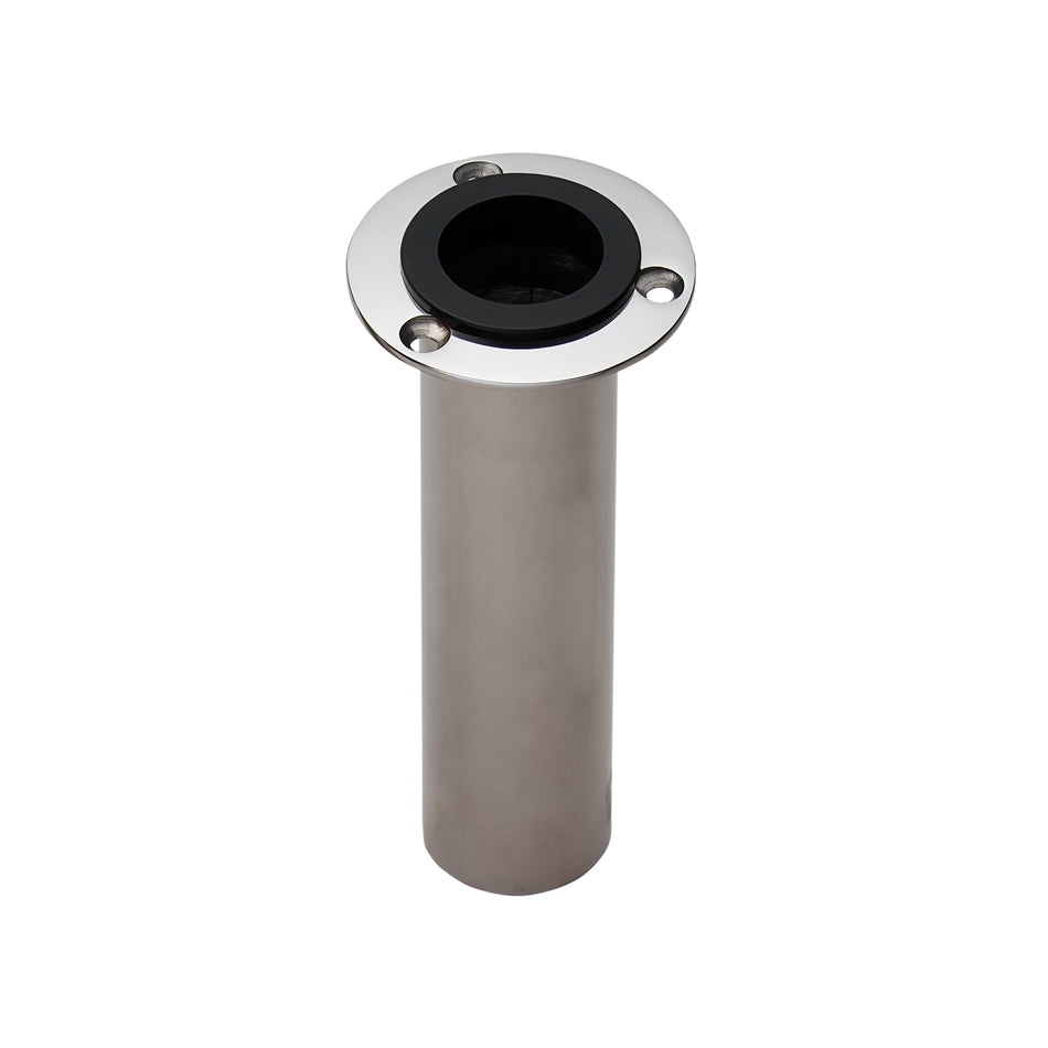 316 Stainless Steel Black Vinyl Flush Mount Rod Holder with Cap