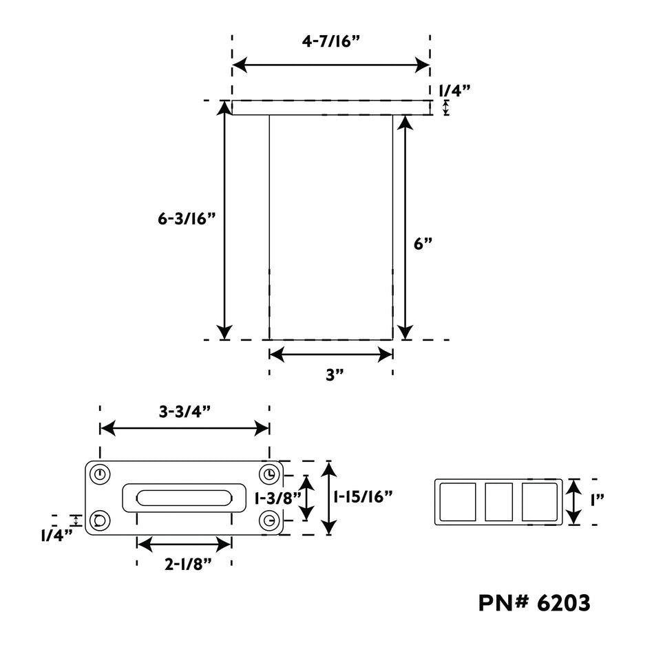 6" Stainless Steel Backrest/Chair Receptacle