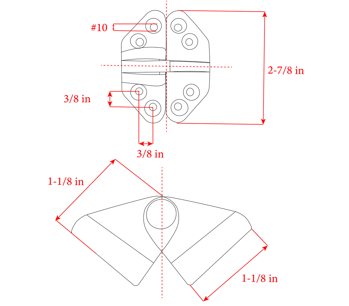 Angled Base Hatch Hinge
