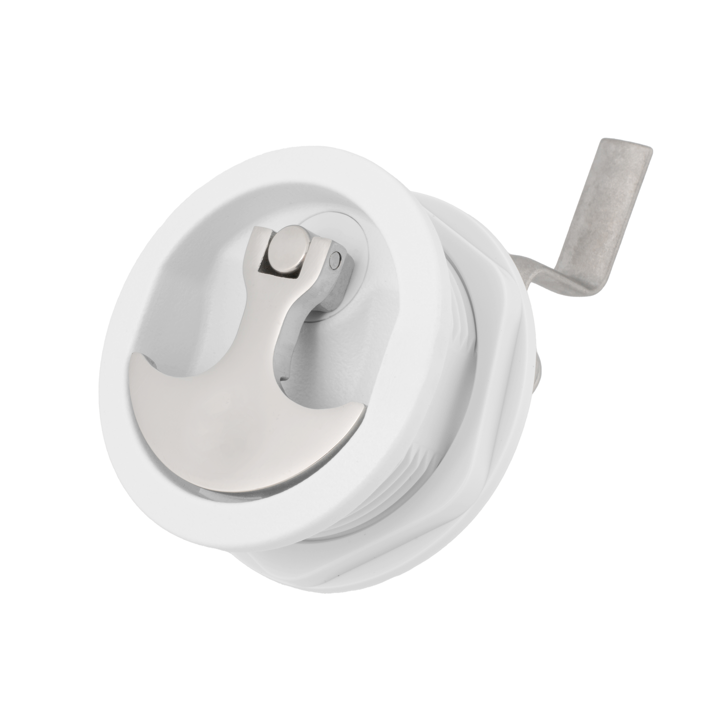 White Nylon & 316 Stainless Steel T-Style Compression Handle - Non-Locking