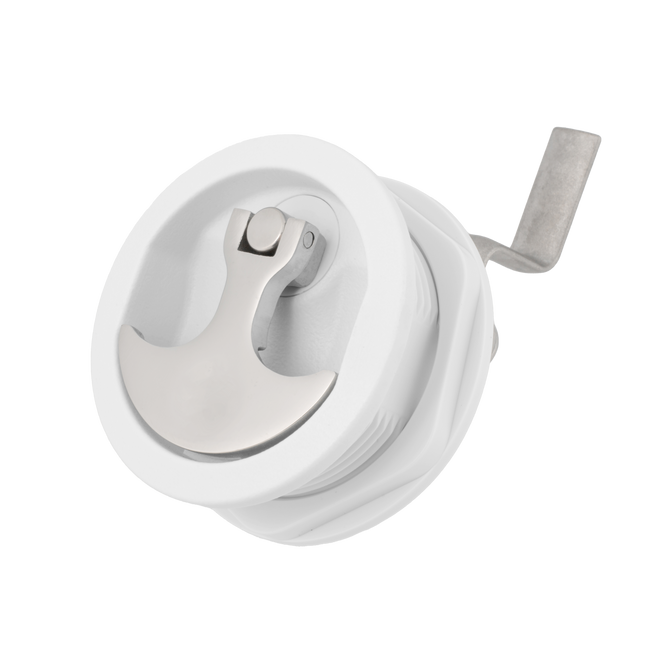White Nylon & 316 Stainless Steel T-Style Compression Handle - Non-Locking