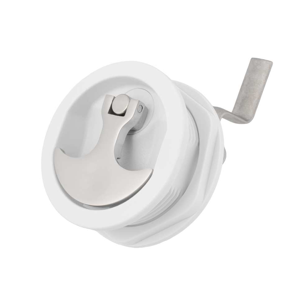3" White Nylon & 316 Stainless Steel T-Style Compression Handle - Non-Locking