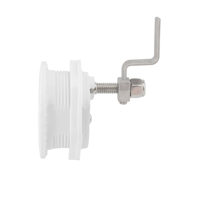 White Nylon & 316 Stainless Steel T-Style Compression Handle - Non-Locking