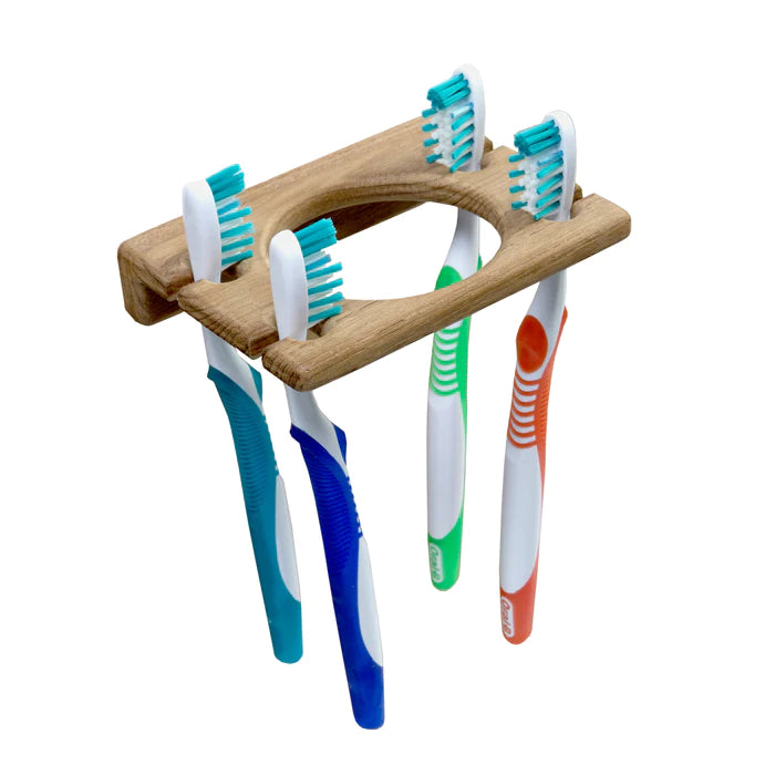 4-3/4" Premium Grade Teak Glass & Toothbrush Holder