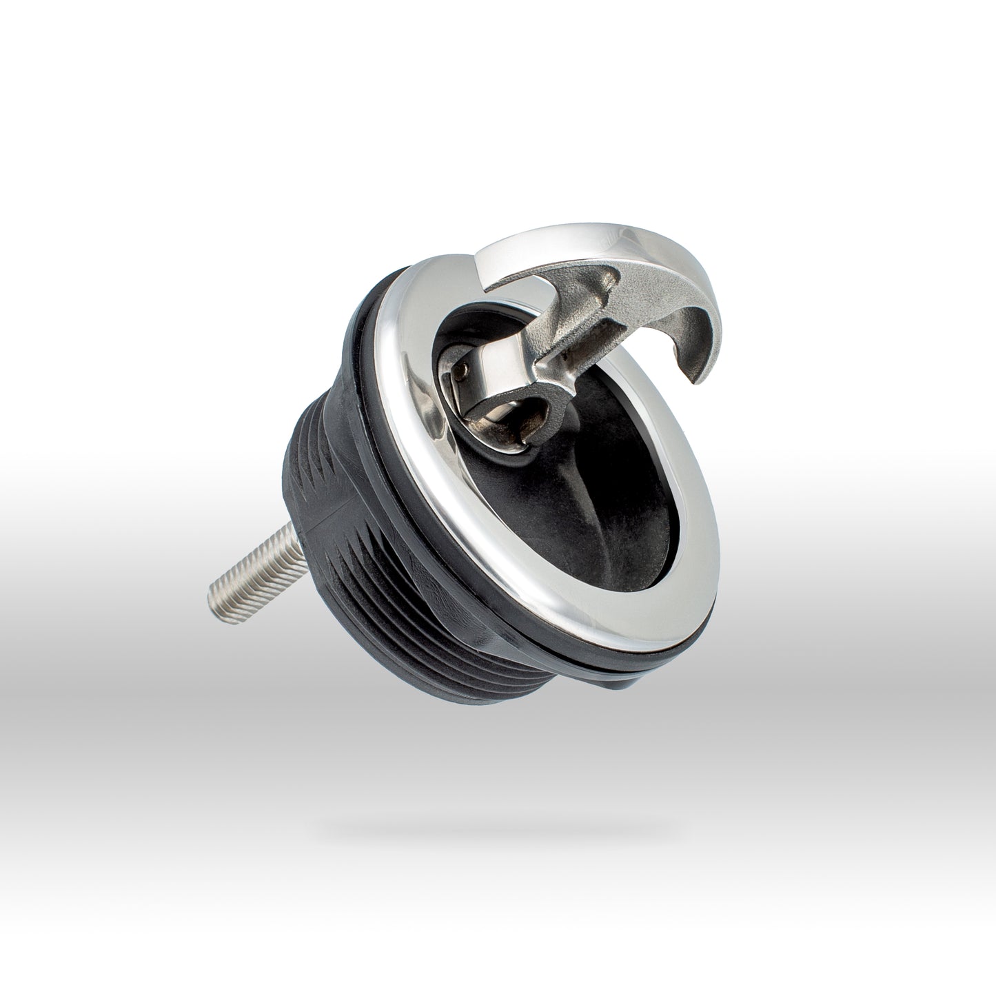 Black Nylon & Stainless Steel Over Molded T-Style Compression Handle Non Locking