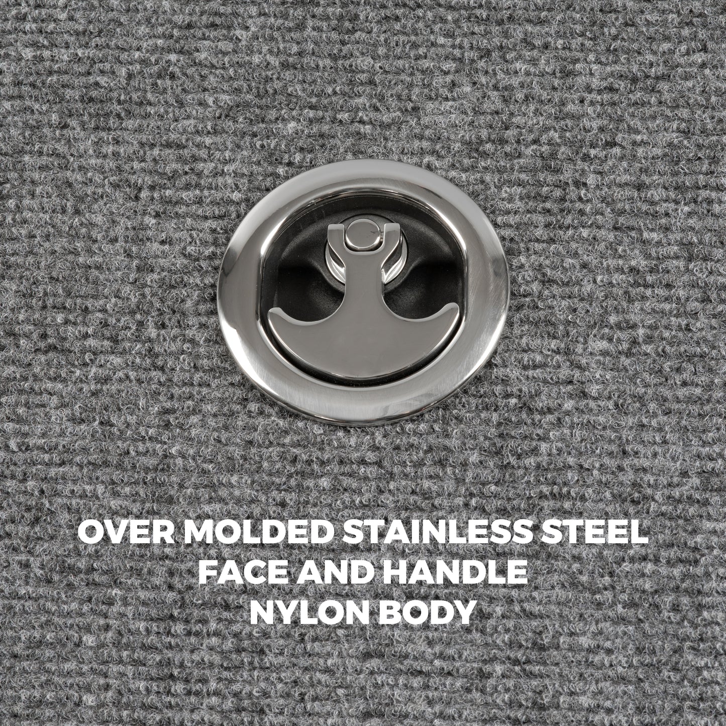 Black Nylon & Stainless Steel Over Molded T-Style Compression Handle Non Locking