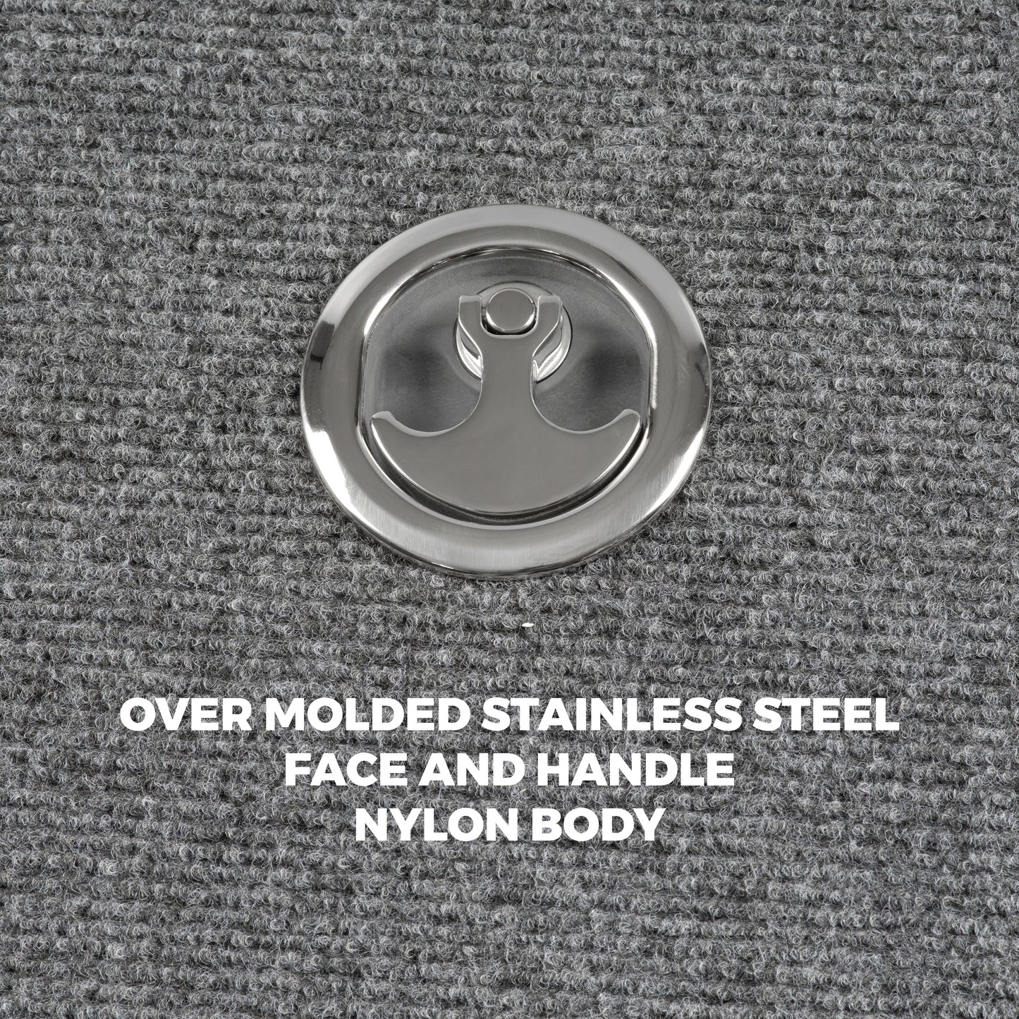 Grey Nylon & Stainless Steel Over Molded T-Style Compression Handle Non Locking