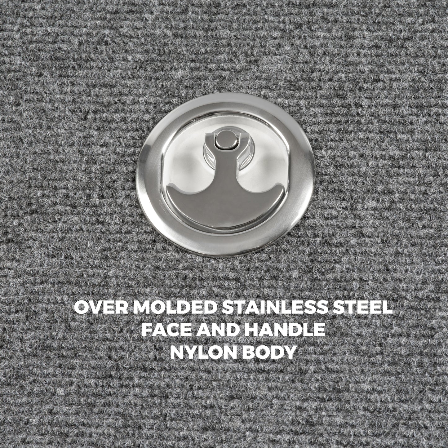 White Nylon & Stainless Steel Over Molded T-Style Compression Handle Non Locking