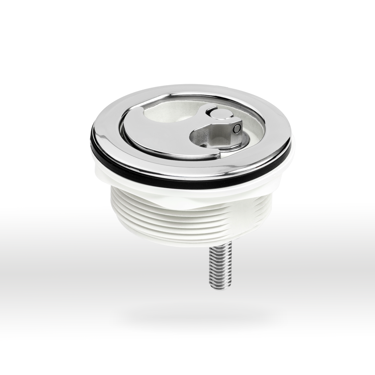 White Nylon & Stainless Steel Over Molded T-Style Compression Handle Non Locking