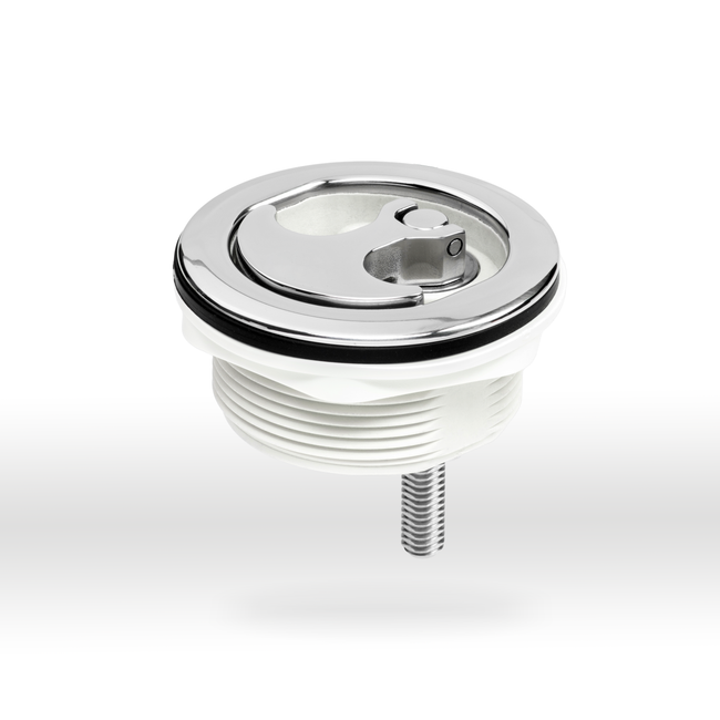 White Nylon & Stainless Steel Over Molded T-Style Compression Handle Non Locking