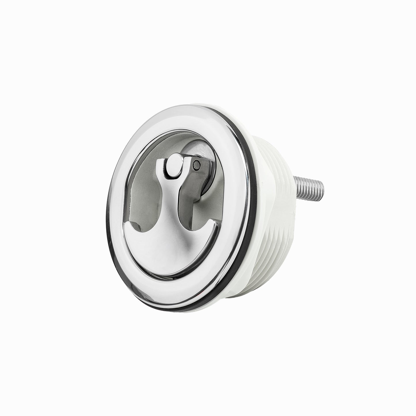 White Nylon & Stainless Steel Over Molded T-Style Compression Handle Non Locking