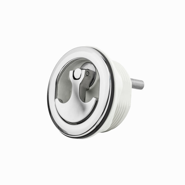 White Nylon & Stainless Steel Over Molded T-Style Compression Handle Non Locking