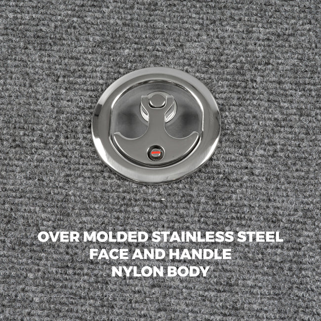 Grey Nylon & Stainless Steel Over Molded T-Style Compression Handle Locking