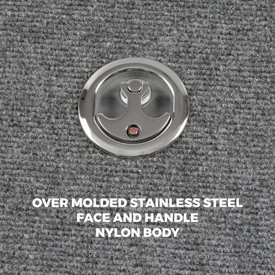 3" Grey Nylon & Stainless Steel Over Molded T-Style Compression Handle Locking