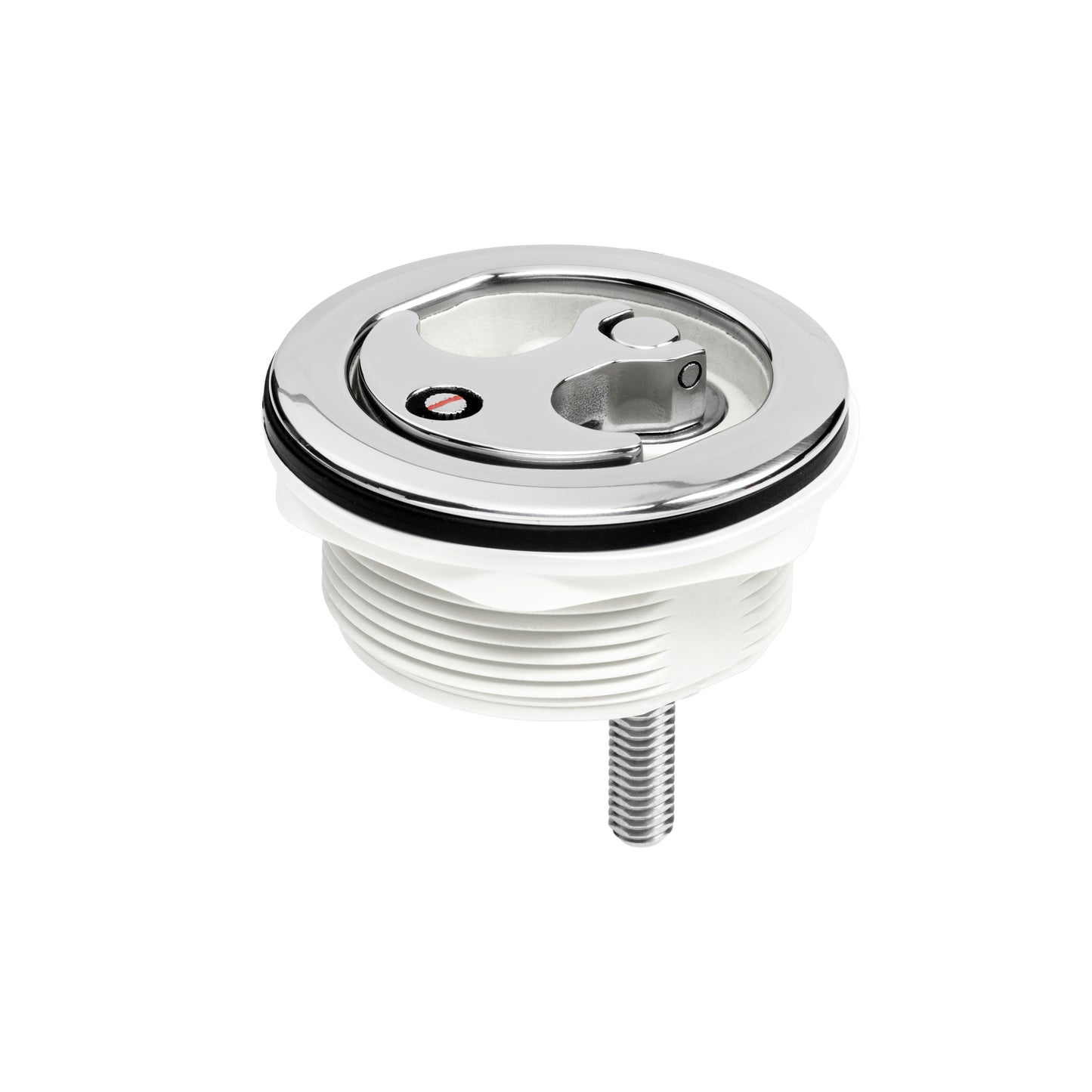 White Nylon & Stainless Steel Over Molded T-Style Compression Handle Locking