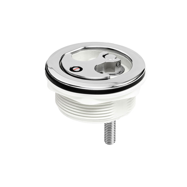 White Nylon & Stainless Steel Over Molded T-Style Compression Handle Locking