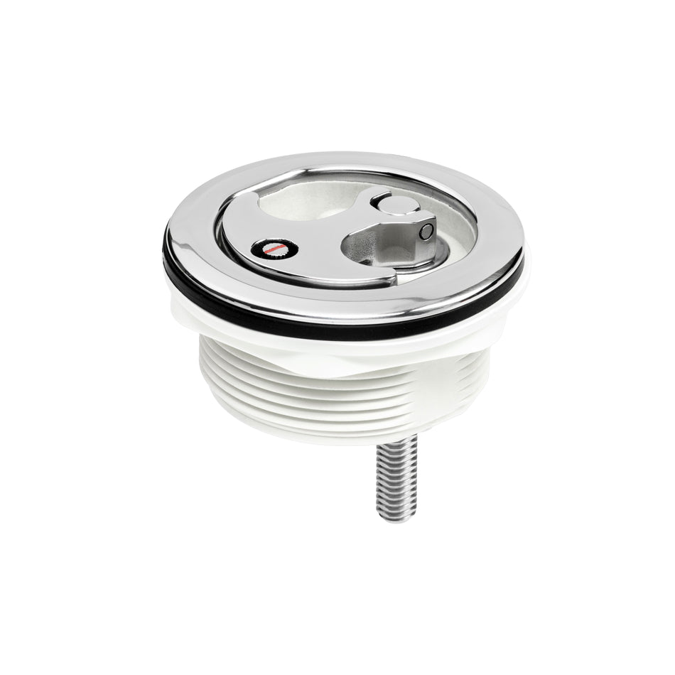 3" White Nylon & Stainless Steel Over Molded T-Style Compression Handle Locking