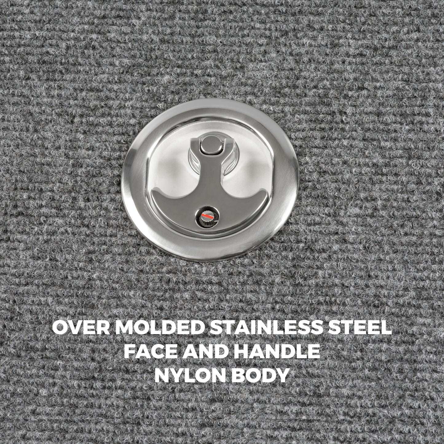 White Nylon & Stainless Steel Over Molded T-Style Compression Handle Locking